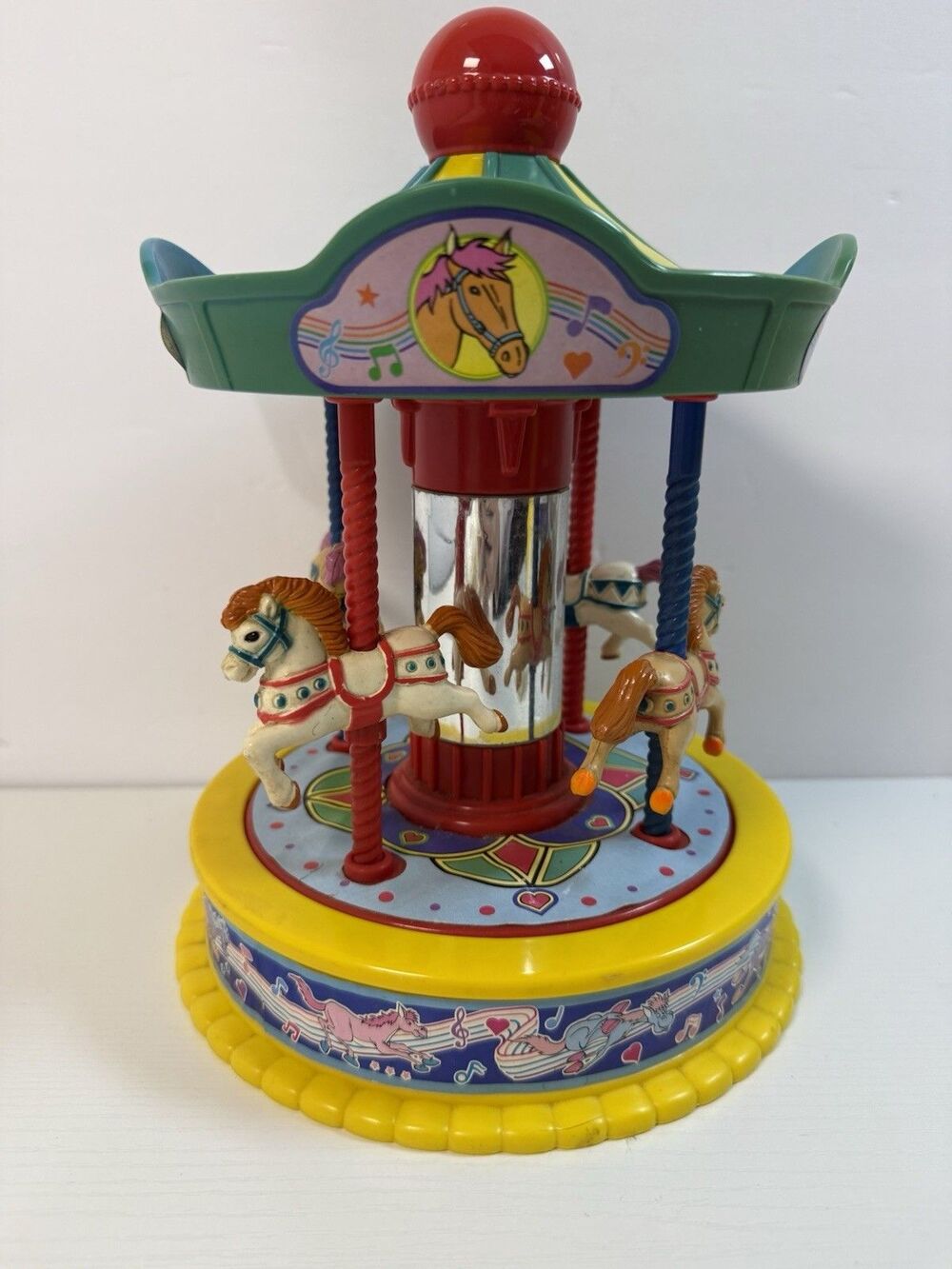 Vtg 1991 Redbox Toy Carousel Musical Horse Merry Go Round It's Small World WORKS